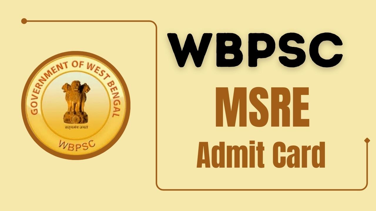 west bengal msre admit card